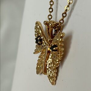 Sapphire Gold Butterfly Necklace